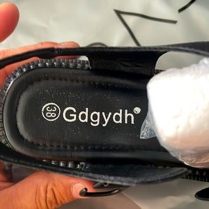 Black ladies Basso platform shoes